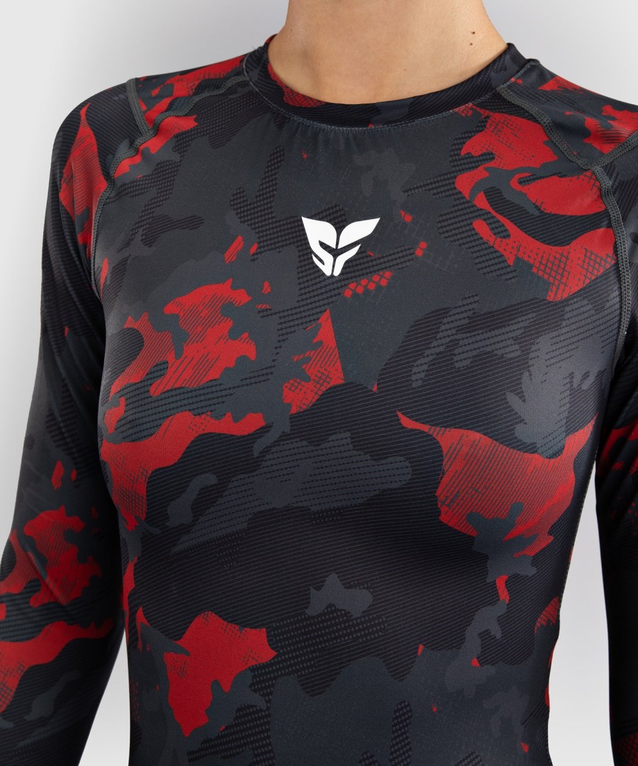 venum x sophia rose women long sleeve rashguard - urban red camo