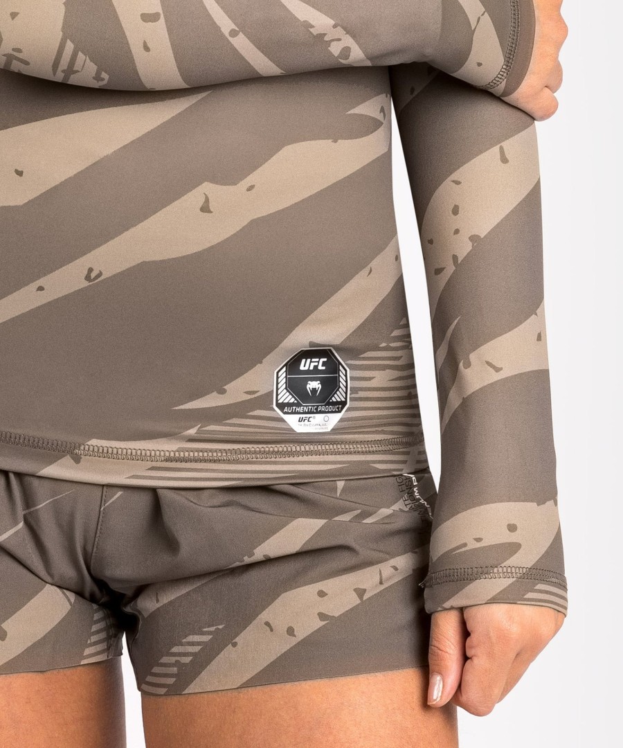 ufc adrenaline by venum fight week women performance long sleeve rashguard - desert camo