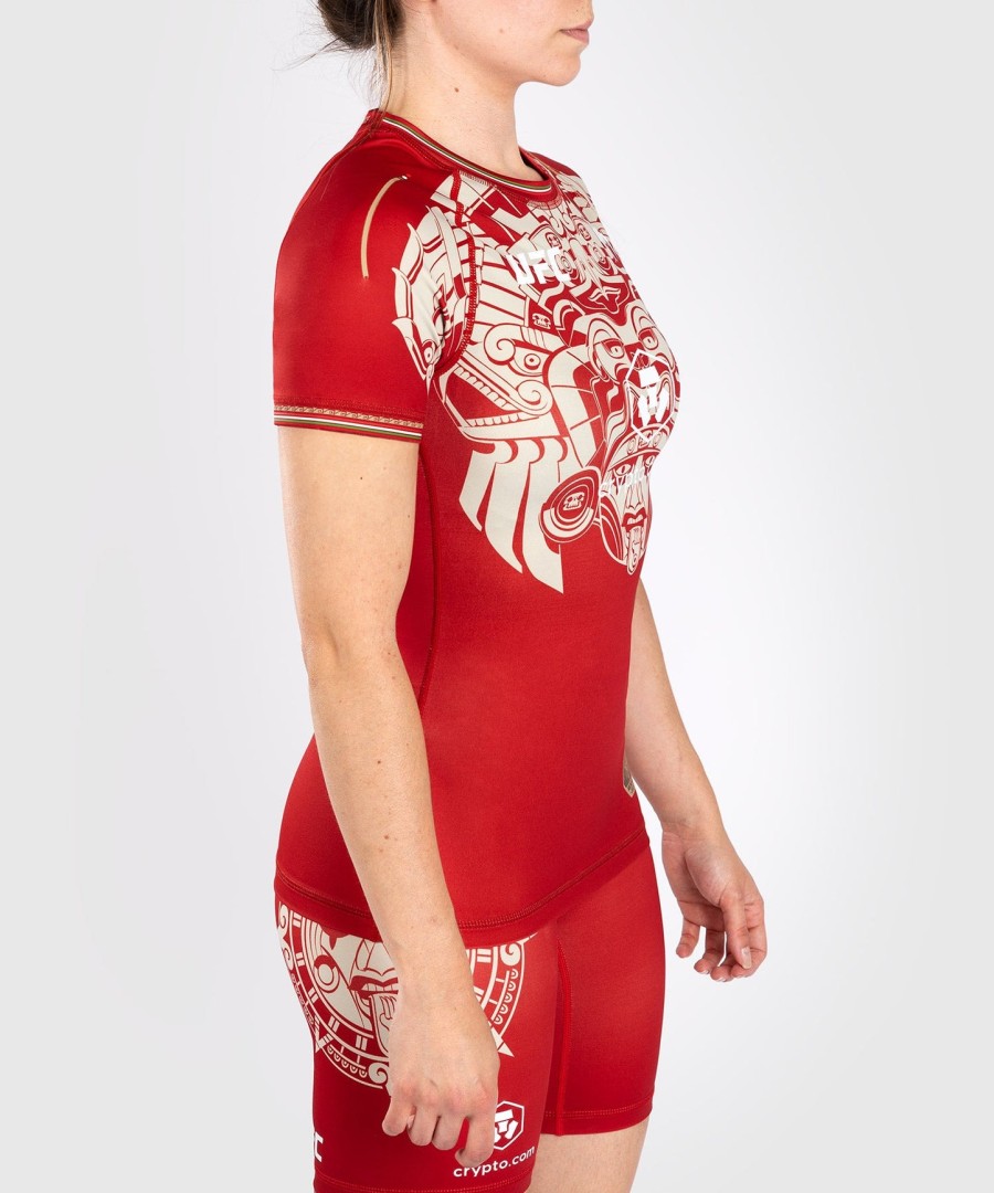 noche ufc by venum authentic fight night women performance short sleeve rashguard - red