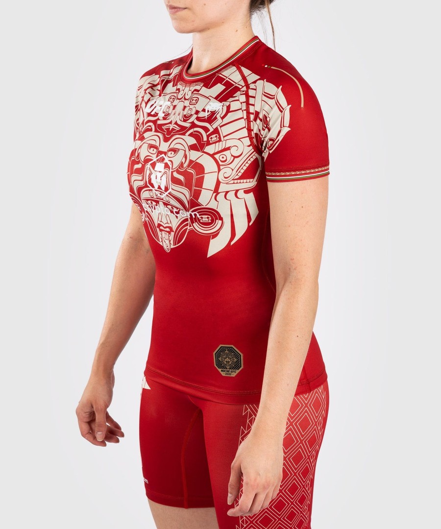 noche ufc by venum authentic fight night women performance short sleeve rashguard - red