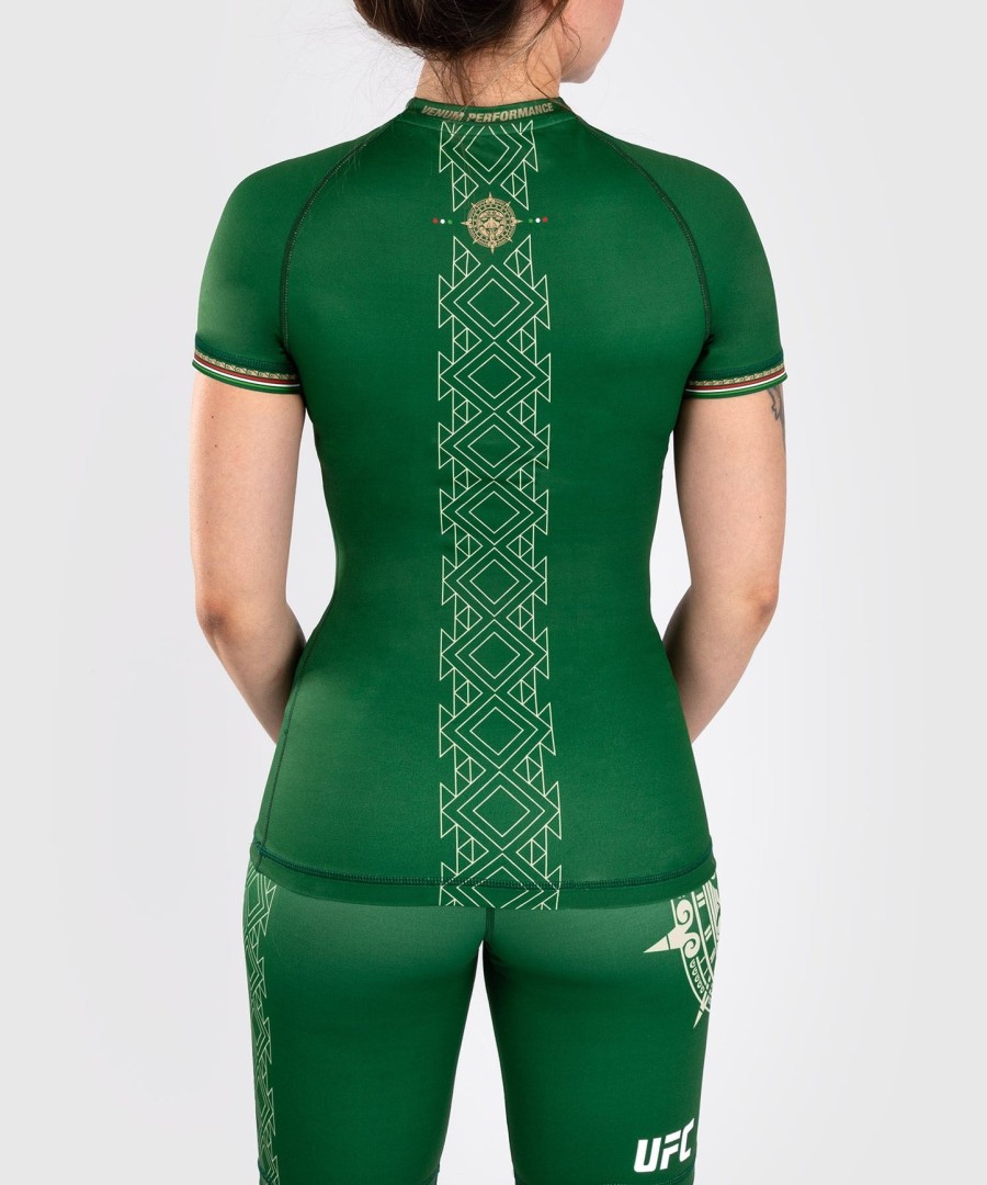 noche ufc by venum authentic fight night women performance short sleeve rashguard - green