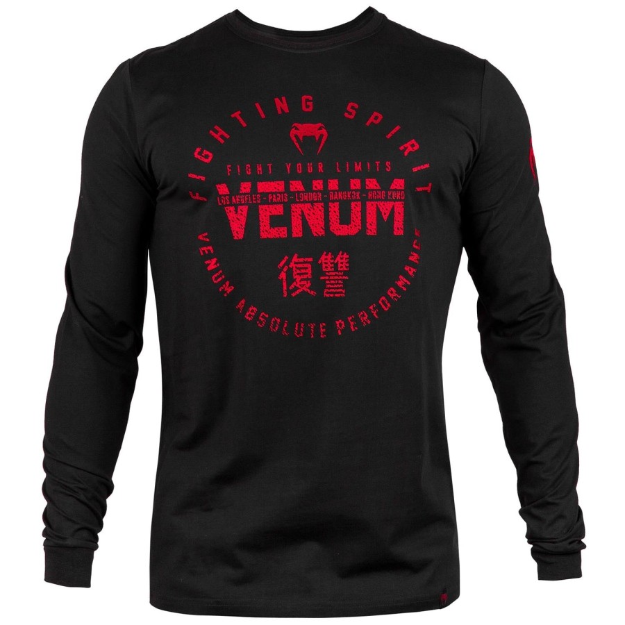 venum signature t-shirt - long sleeves - blackred