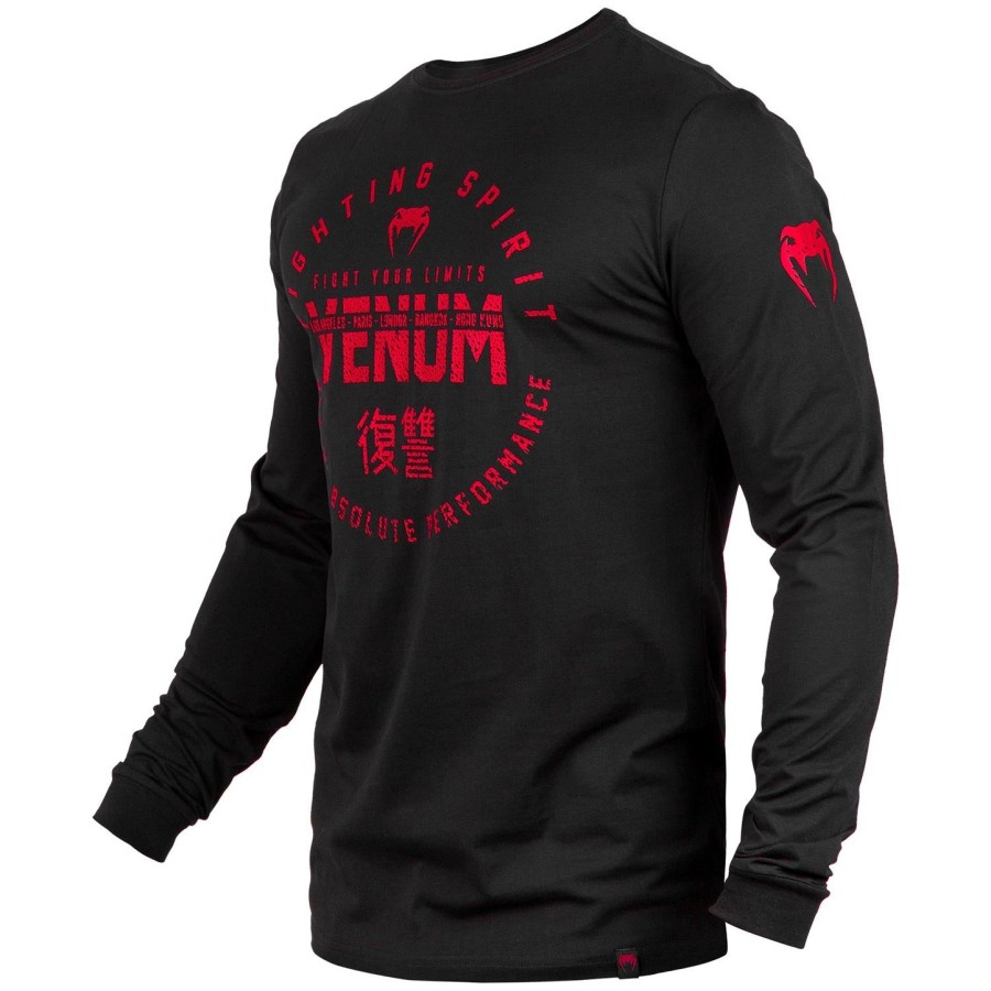 venum signature t-shirt - long sleeves - blackred