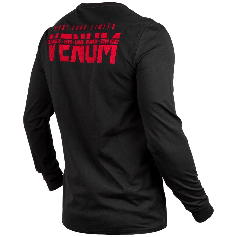venum signature t-shirt - long sleeves - blackred
