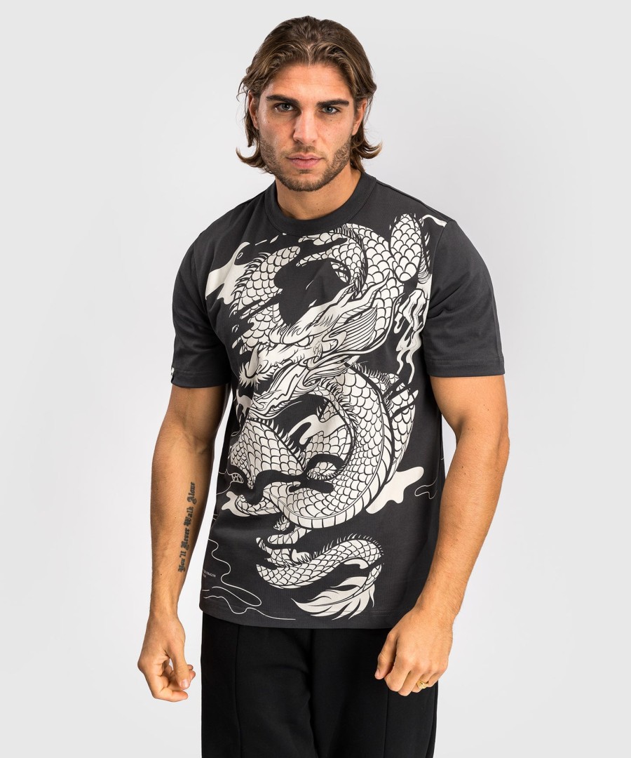 venum dragon flight men t-shirt - charcoal greycream white