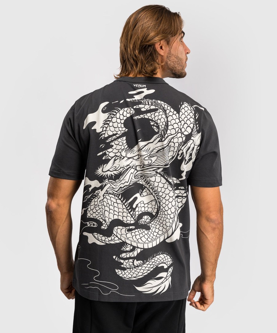 venum dragon flight men t-shirt - charcoal greycream white