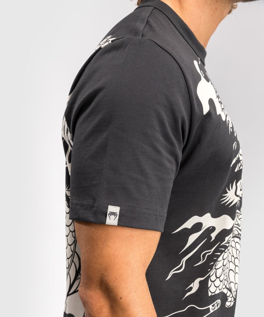 venum dragon flight men t-shirt - charcoal greycream white