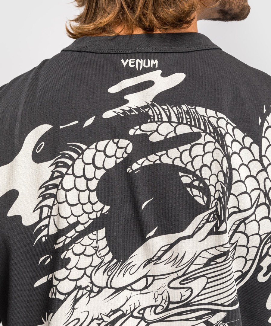 venum dragon flight men t-shirt - charcoal greycream white