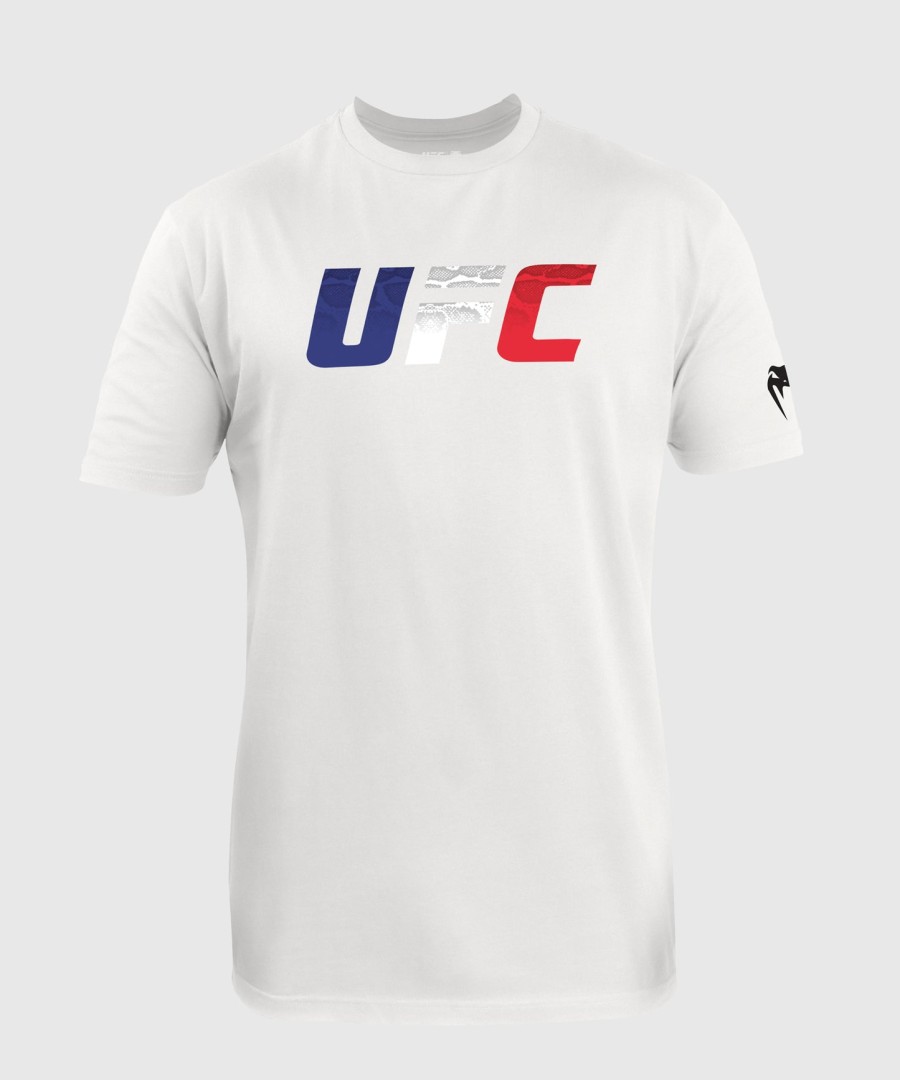 men ufc unrivaled by venum white french flag t-shirt