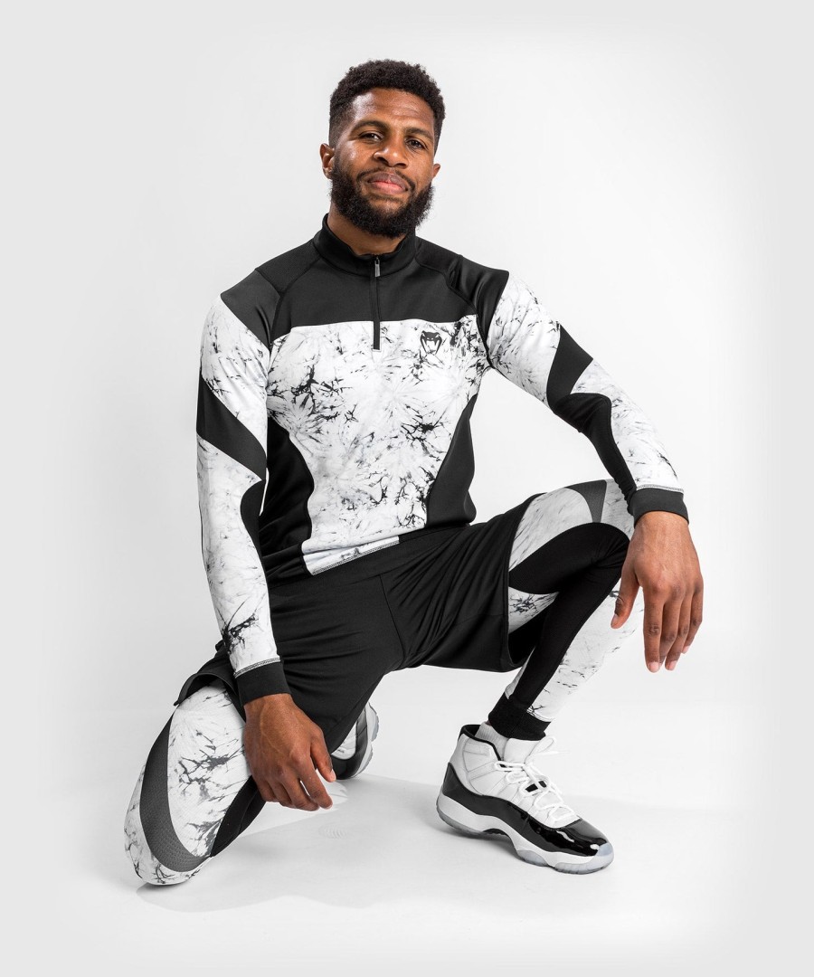 venum g-fit marble dry tech long sleeves zipped collar - marble