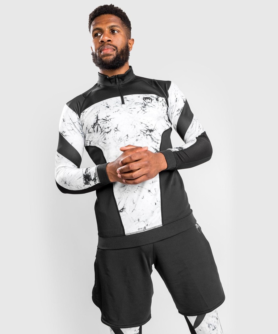 venum g-fit marble dry tech long sleeves zipped collar - marble