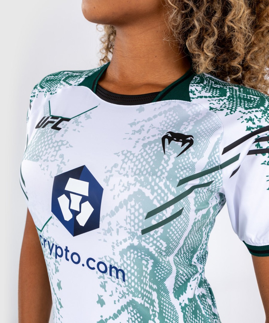 ufc adrenaline by venum authentic fight night women walkout jersey - emerald edition - whitegreen