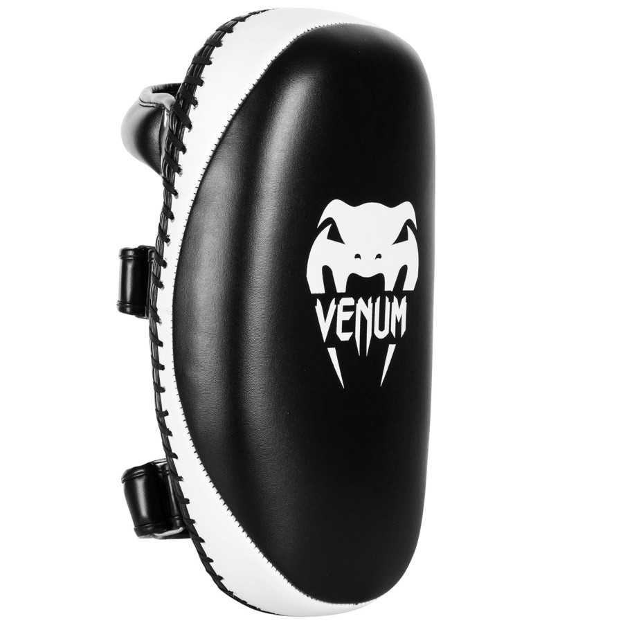 venum light kick pads - skintex leather - blackice pair