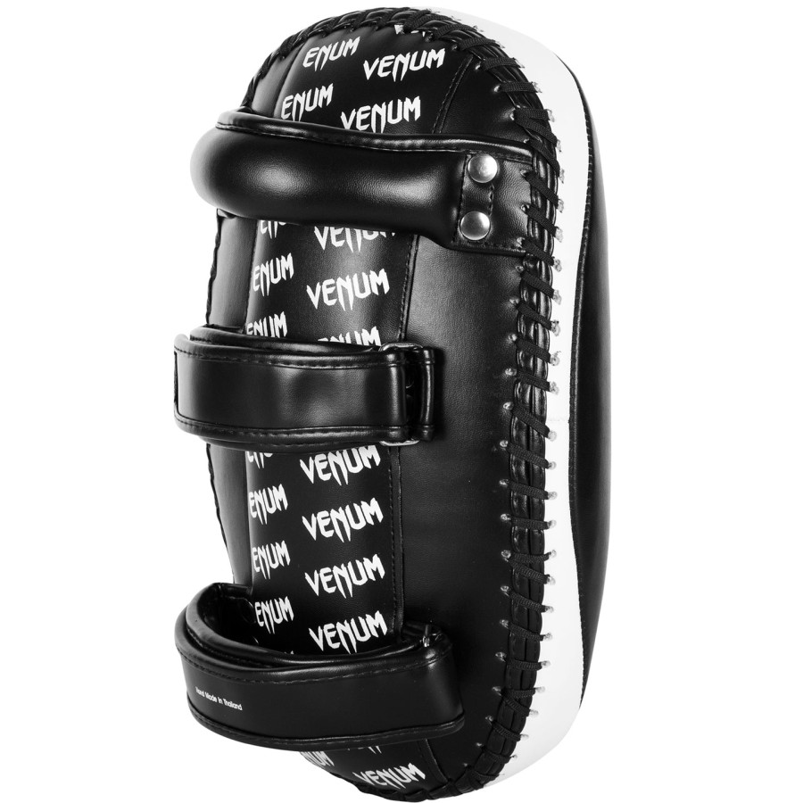 venum light kick pads - skintex leather - blackice pair