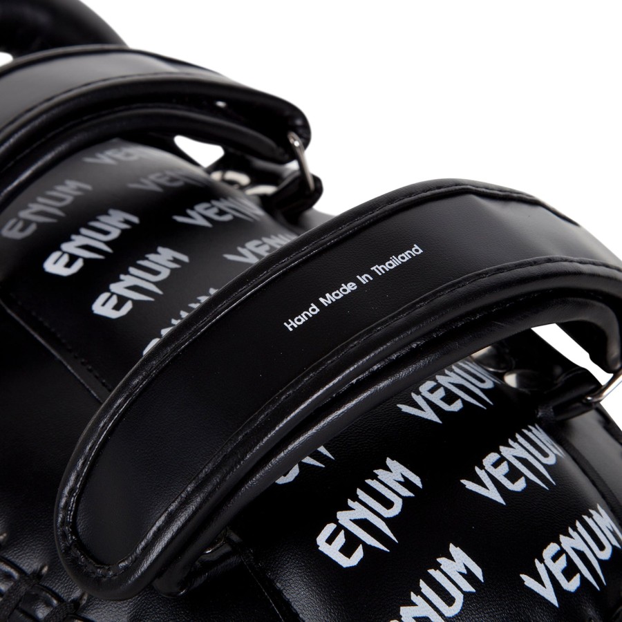 venum light kick pads - skintex leather - blackice pair