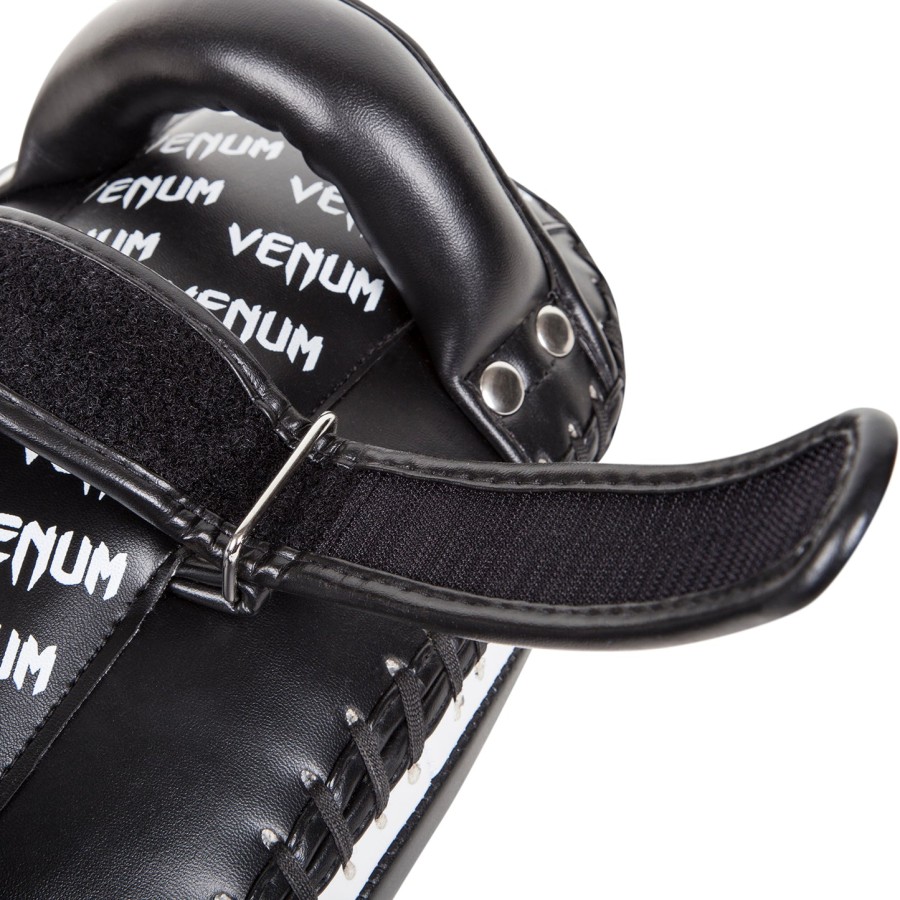 venum light kick pads - skintex leather - blackice pair