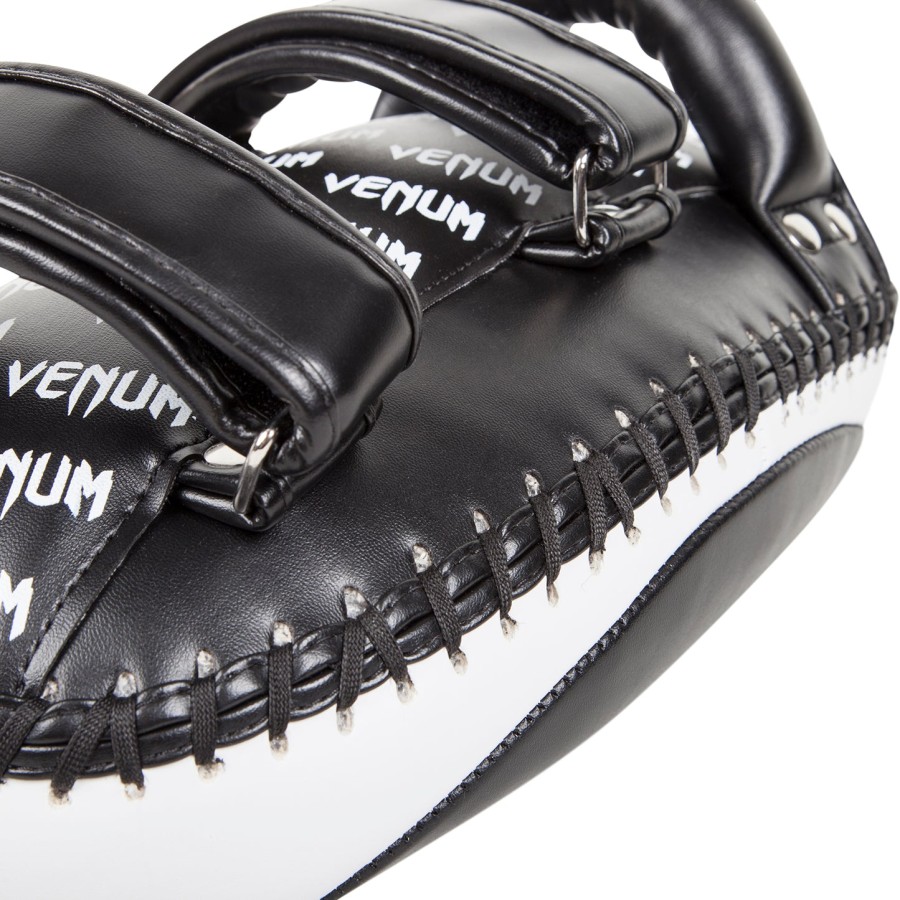 venum light kick pads - skintex leather - blackice pair