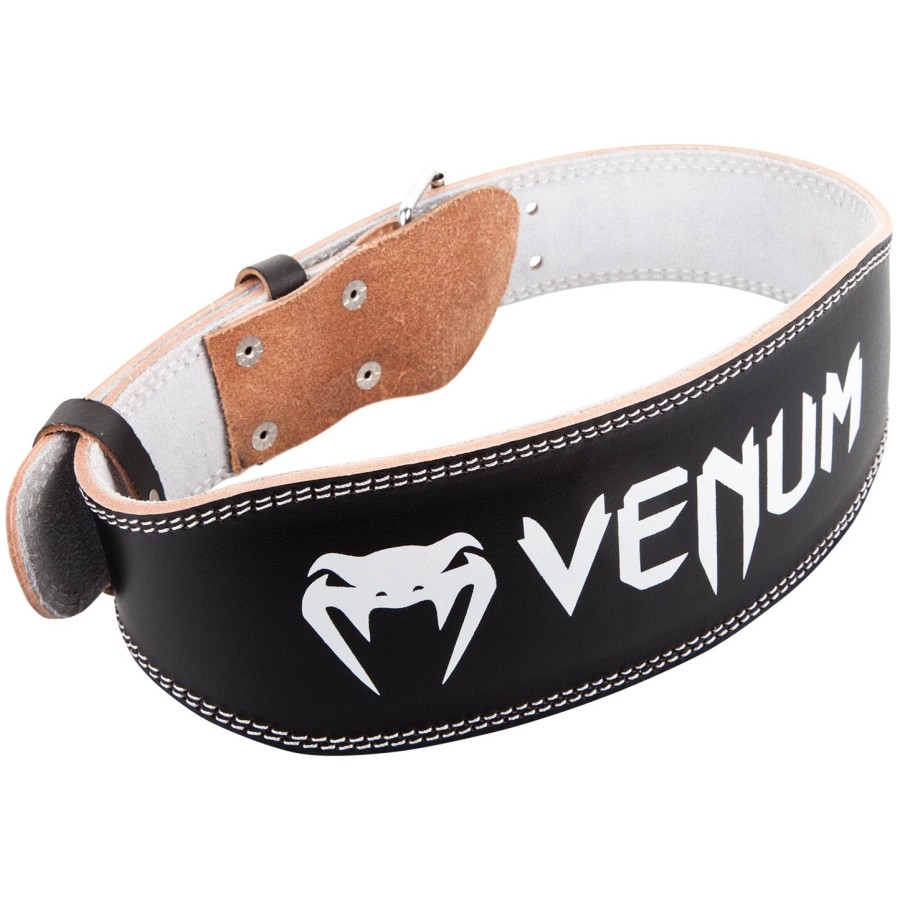 venum hyperlift leather weightifting belt - black