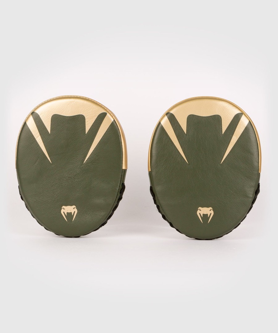 venum pro boxing flat punch mitts pair - khakigold