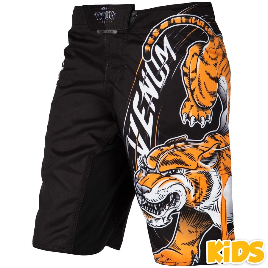 venum tiger king kids fightshorts - black