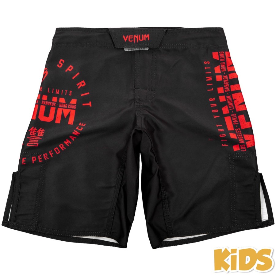 venum signature kids fightshorts - blackred