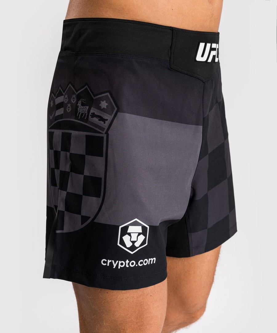 men ufc unrivaled by venum black stipe miocic short fit fight short