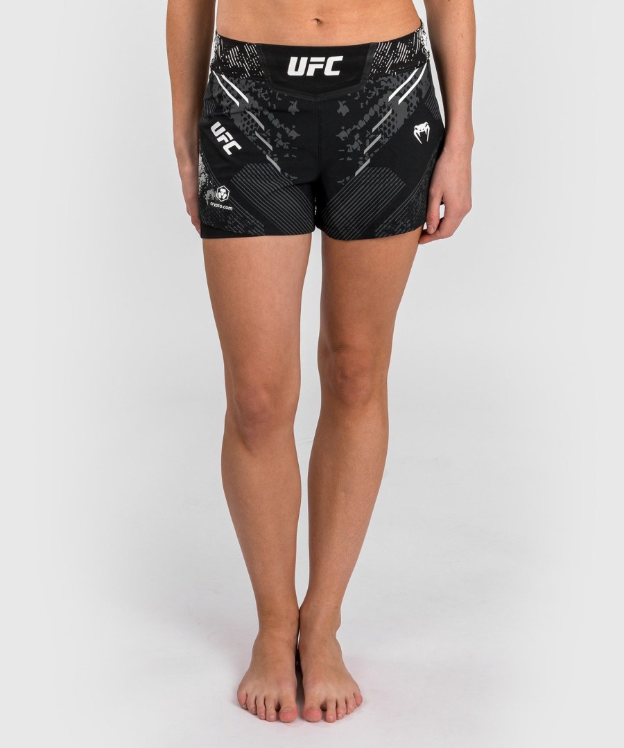 ufc adrenaline by venum personalized authentic fight night women fight short - black