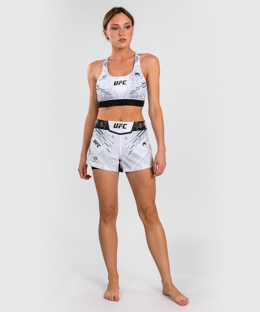 ufc adrenaline by venum personalized authentic fight night women fight short – white