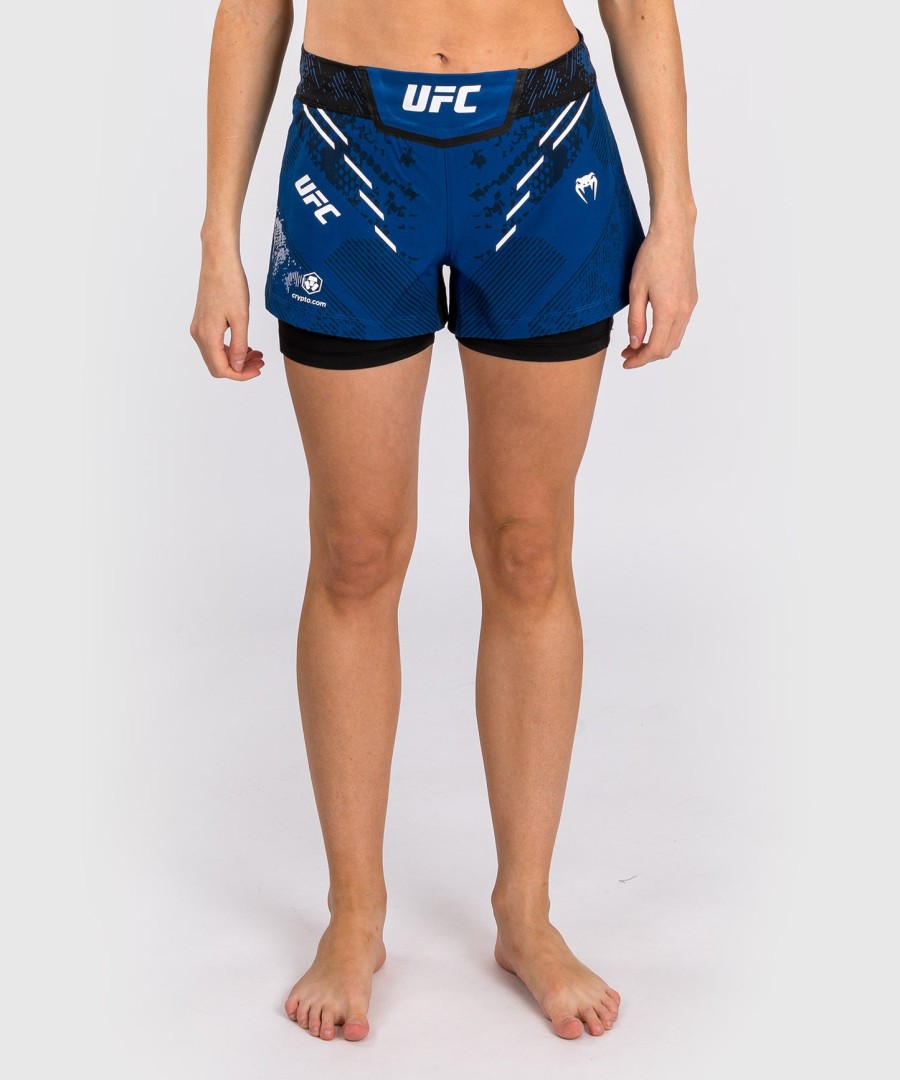 ufc adrenaline by venum personalized authentic fight night women fight short – blue