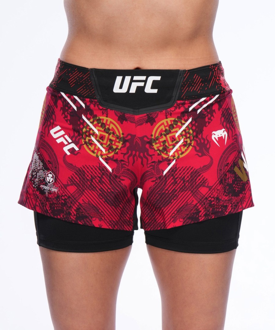 women ufc unrivaled by venum red zhang weili fight short