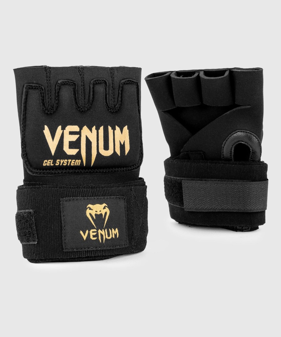 venum kontact gel glove wraps one size fits most - blackgold