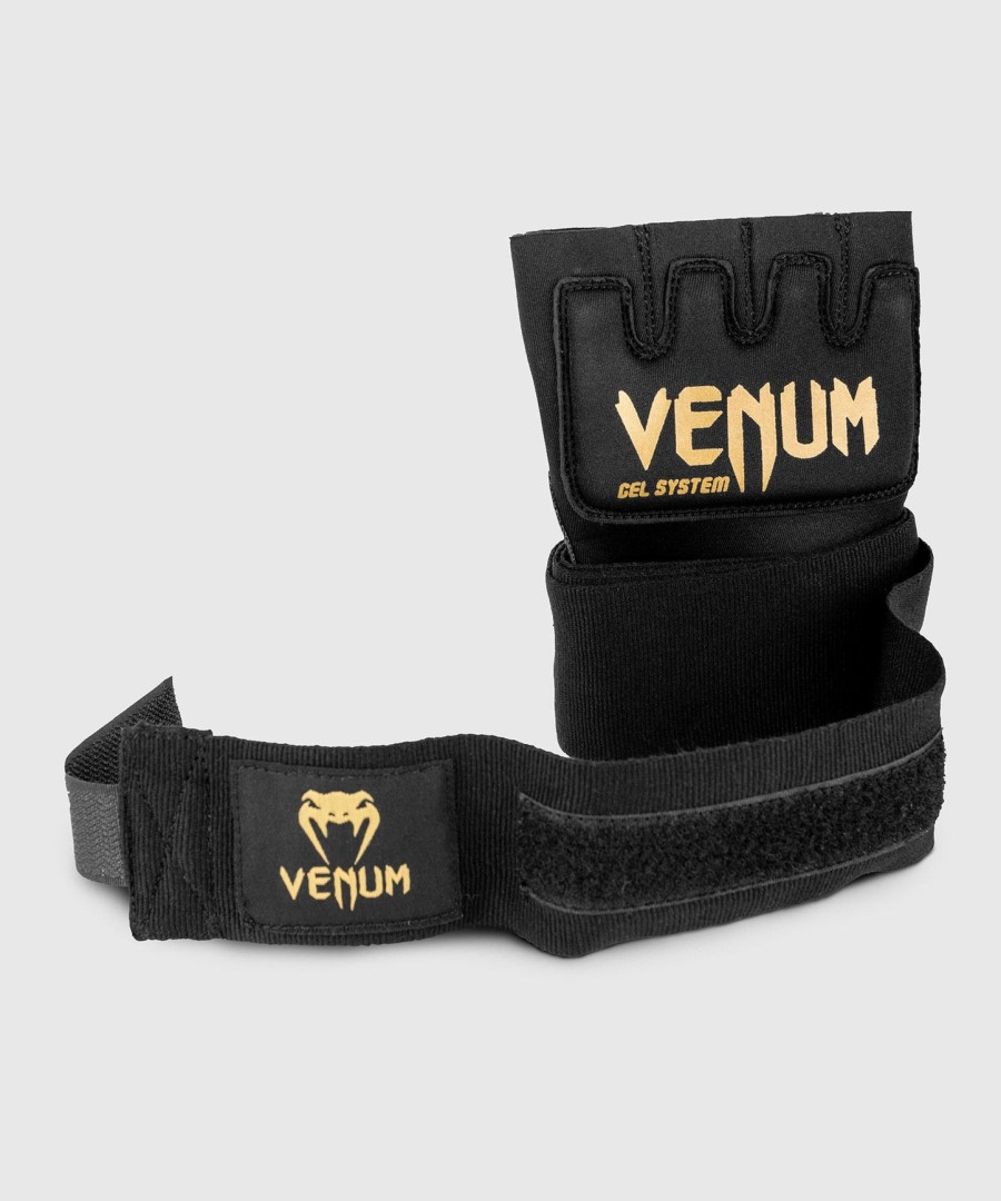 venum kontact gel glove wraps one size fits most - blackgold