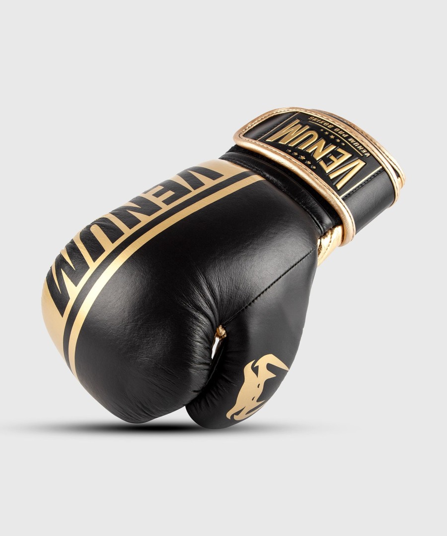 venum shield pro boxing gloves velcro - blackgold