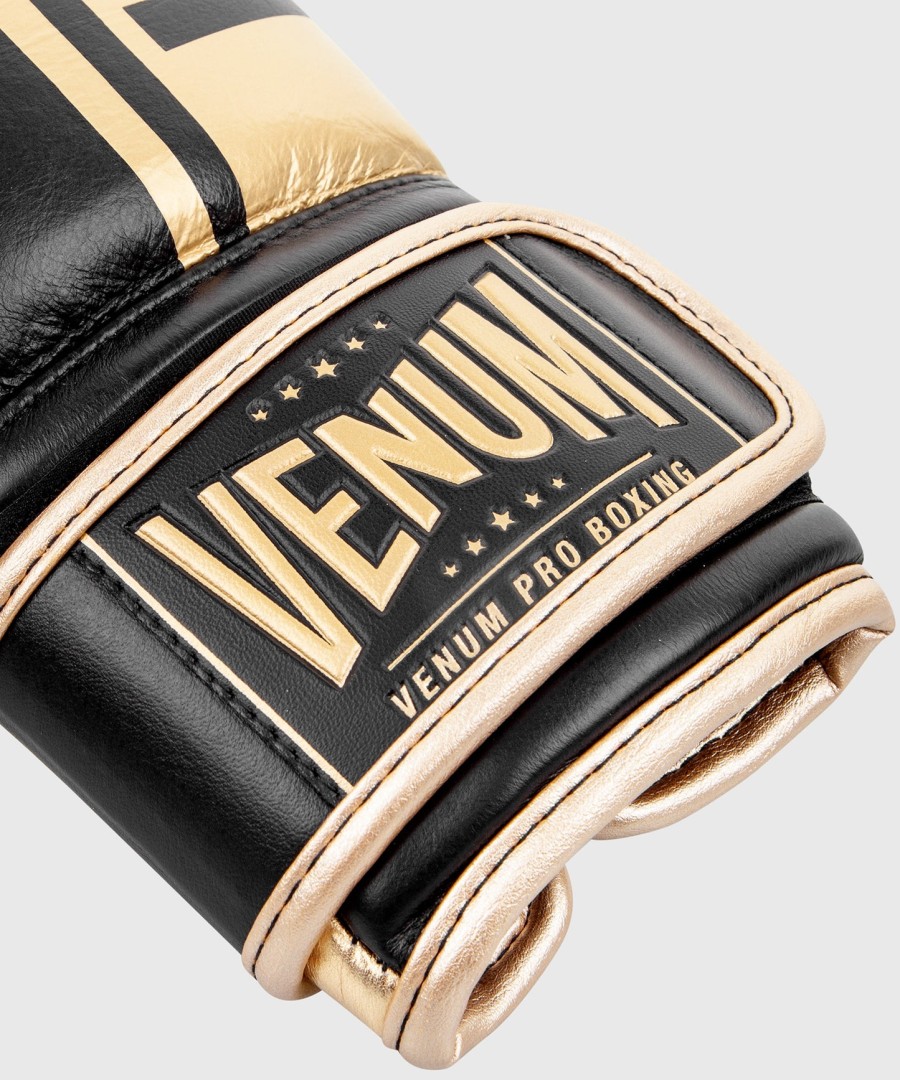 venum shield pro boxing gloves velcro - blackgold