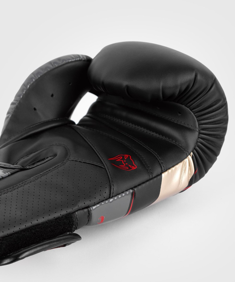 venum elite evo boxing gloves - blackgoldred
