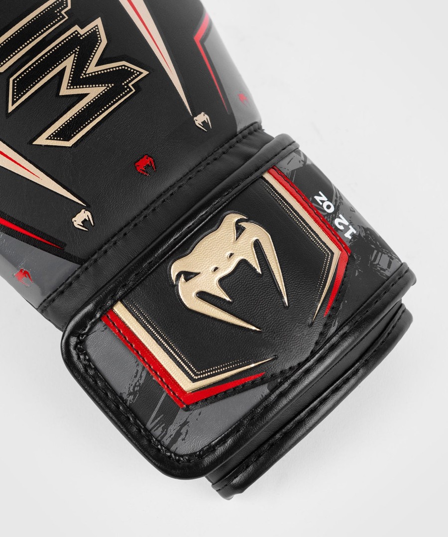 venum elite evo boxing gloves - blackgoldred
