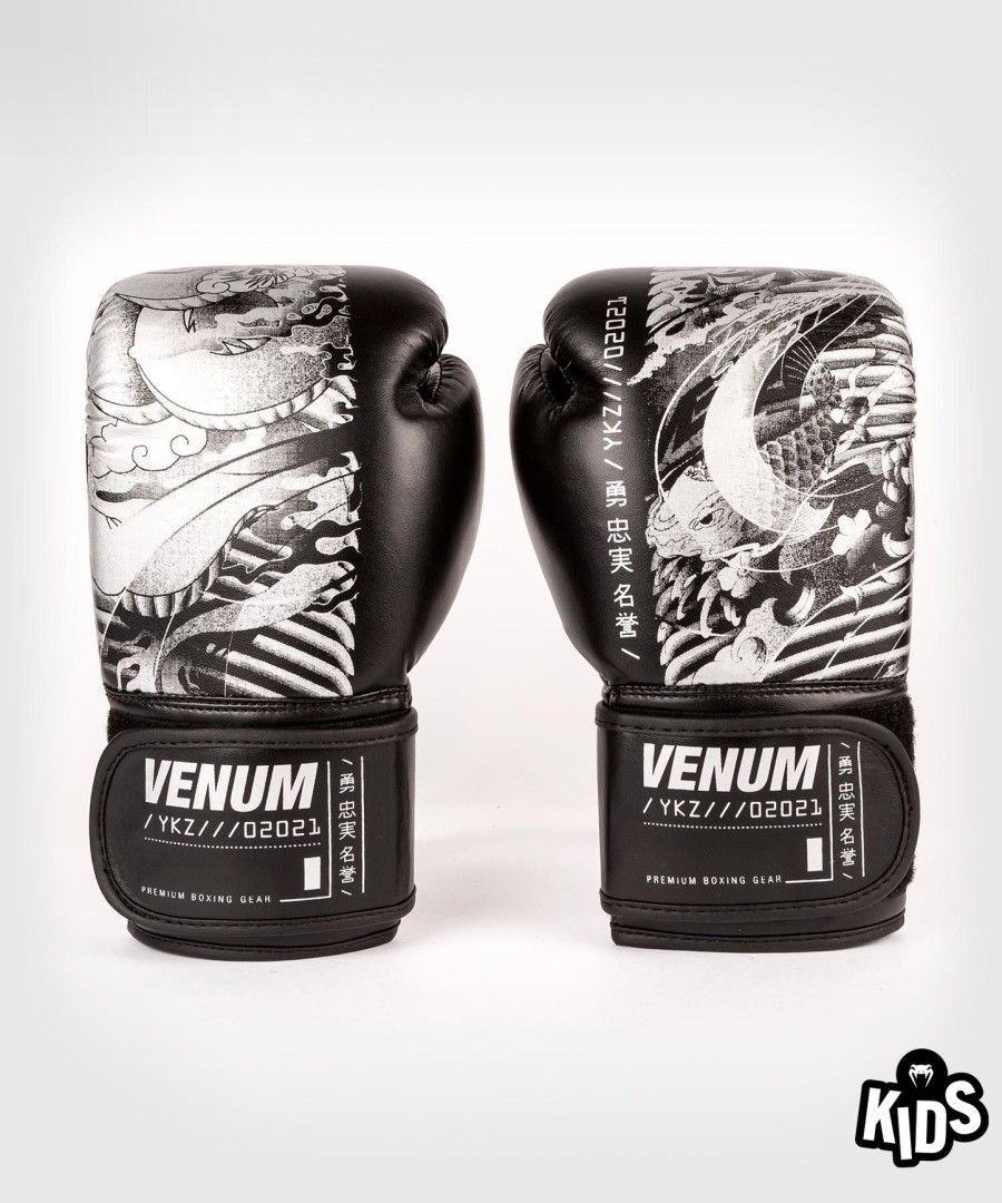 venum ykz21 boxing gloves - for kids - blackwhite