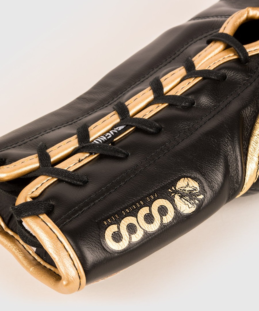 venum coco monogram pro lace up boxing gloves - intense black