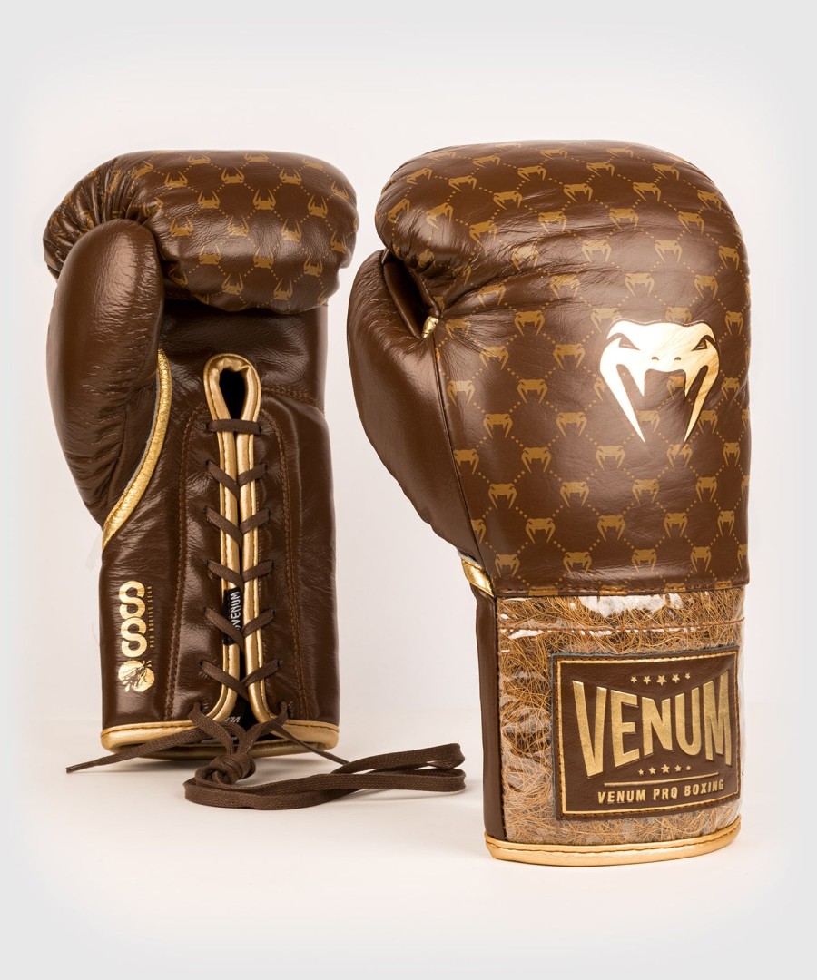 venum coco monogram pro lace up boxing gloves - grizzly brown