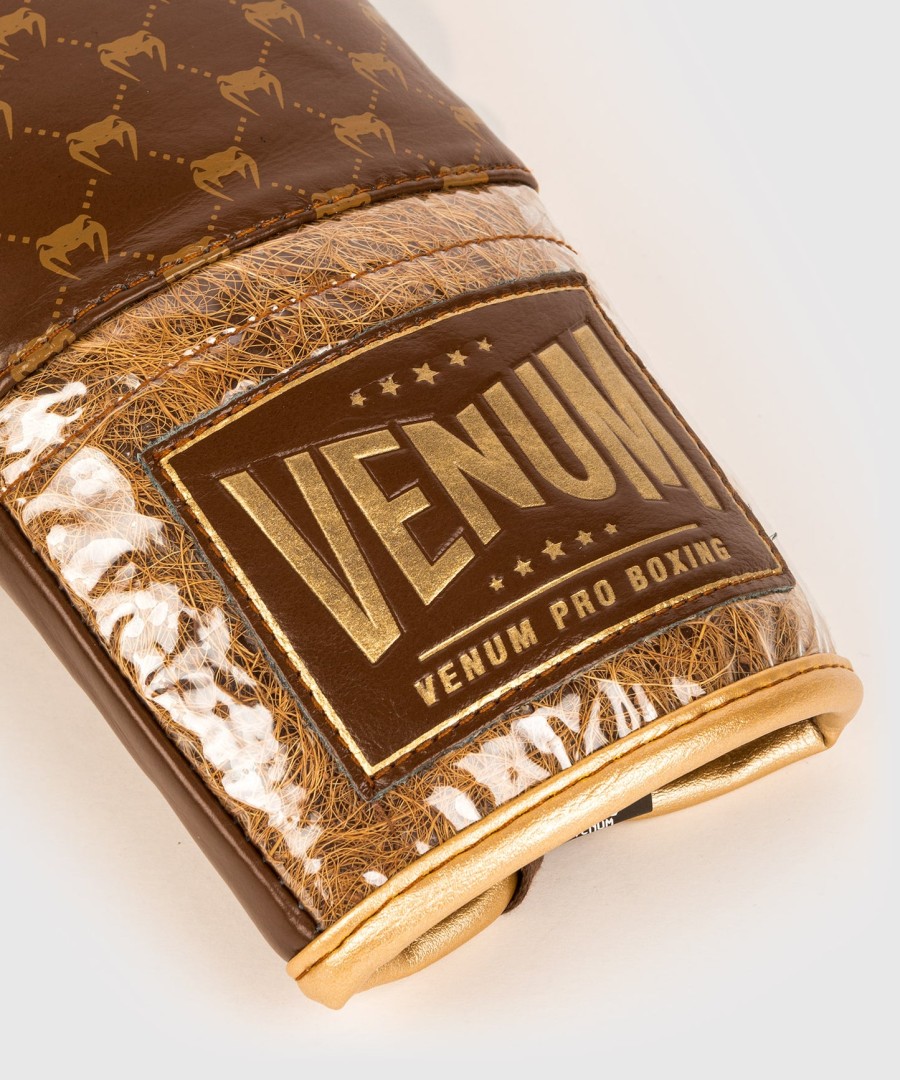 venum coco monogram pro lace up boxing gloves - grizzly brown