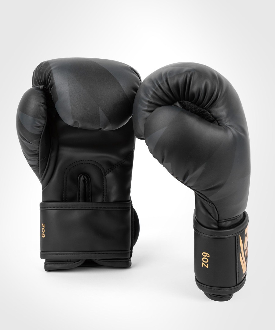 venum razor boxing gloves - for kids - blackgold