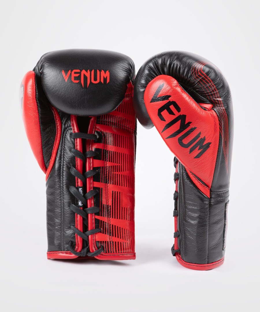 rws x venum official boxing gloves with laces - black