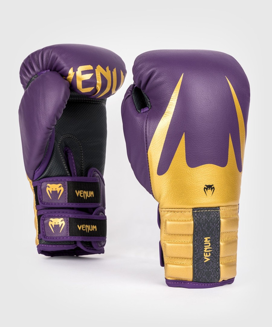 venum reverso boxing gloves - dark purple gold