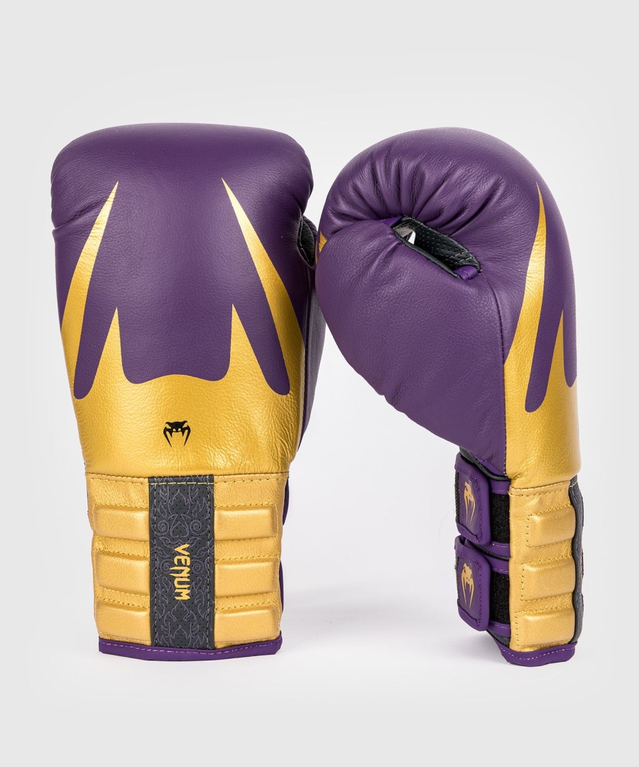 venum reverso boxing gloves - dark purple gold