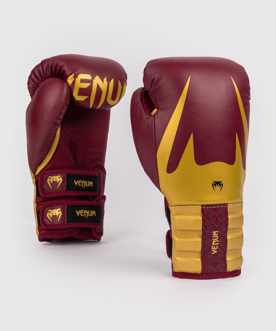 venum reverso boxing gloves - cherry red gold