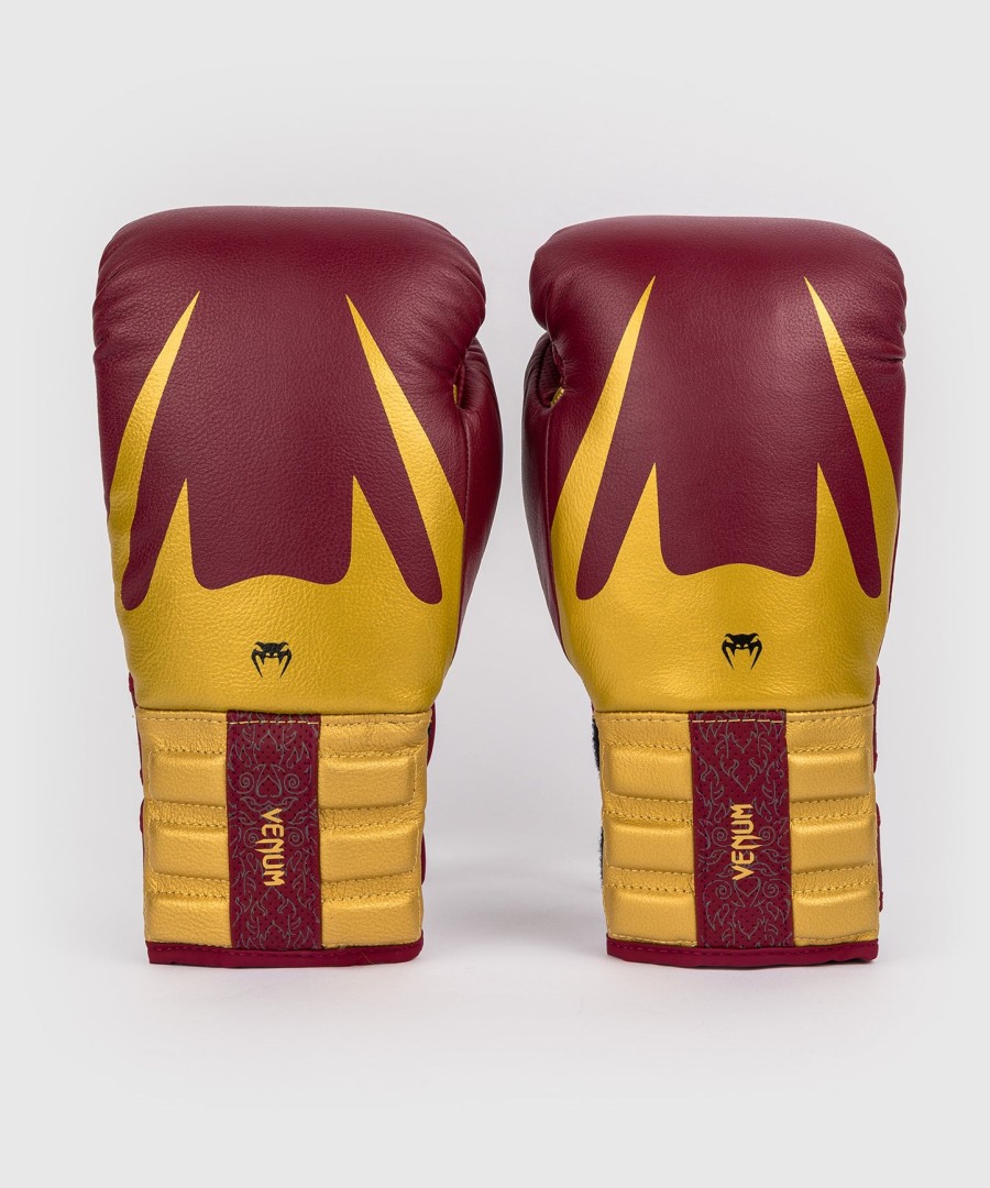 venum reverso boxing gloves - cherry red gold