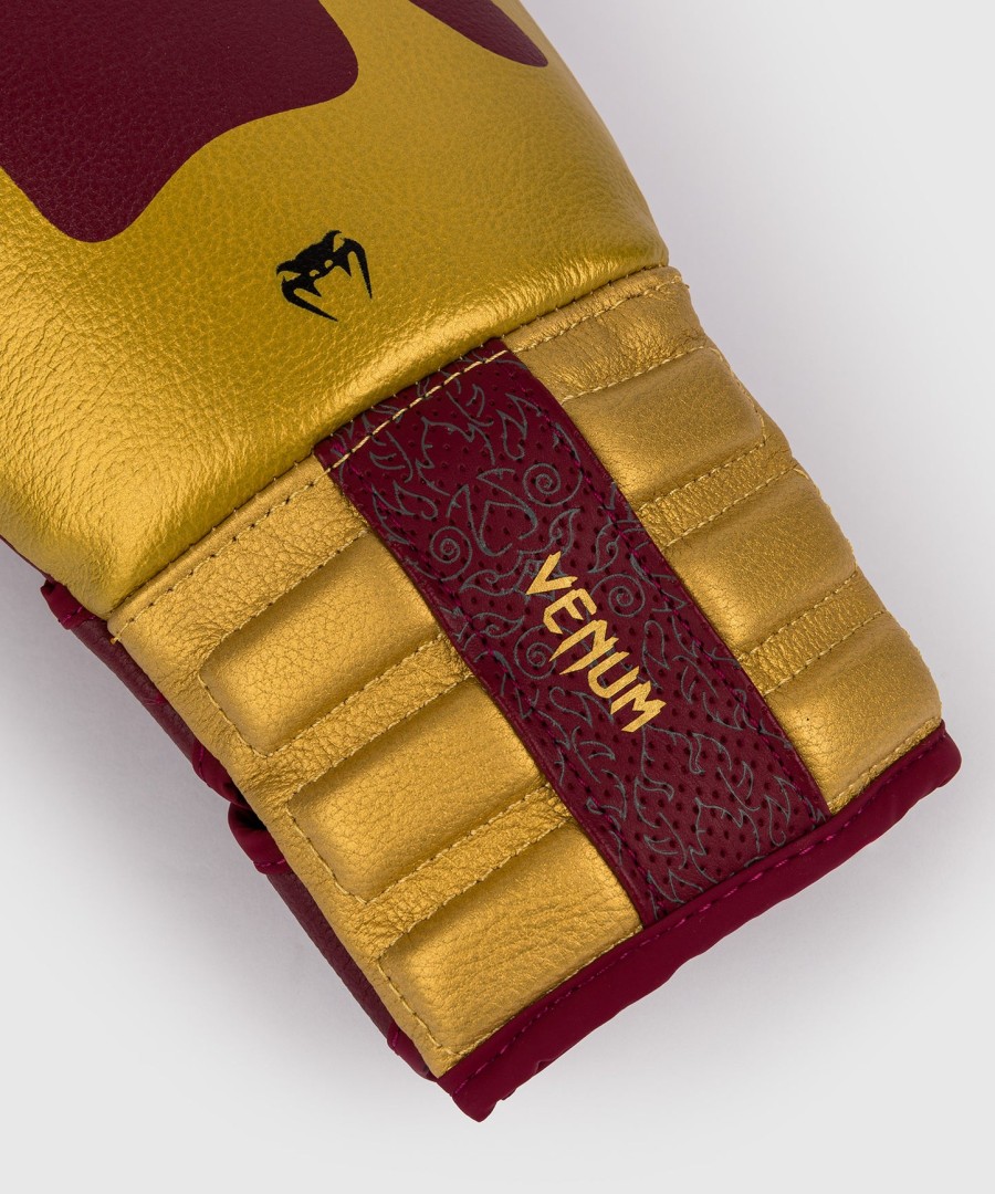 venum reverso boxing gloves - cherry red gold