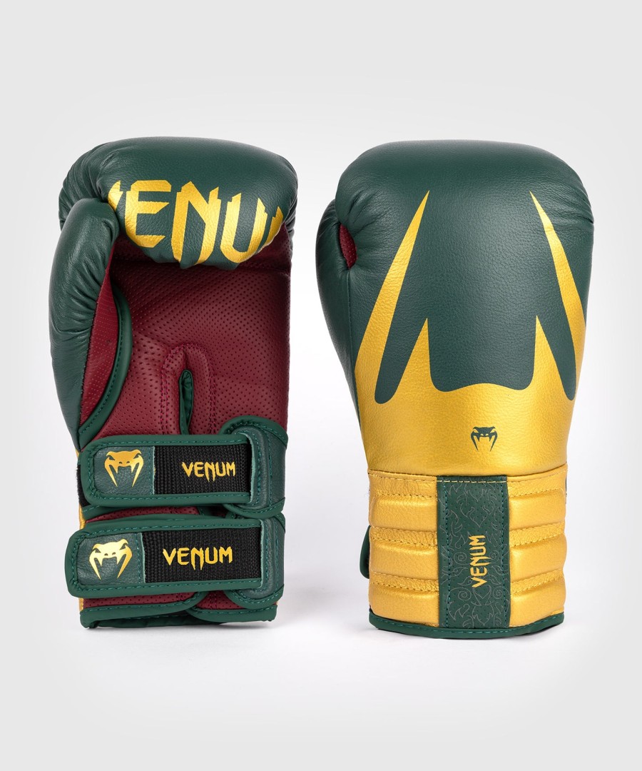 venum reverso boxing gloves - emerald green gold