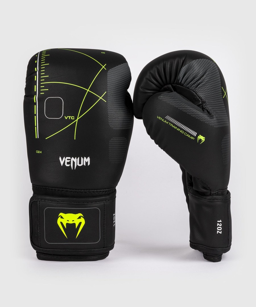 venum training camp 4.0 boxing gloves - blackneon green