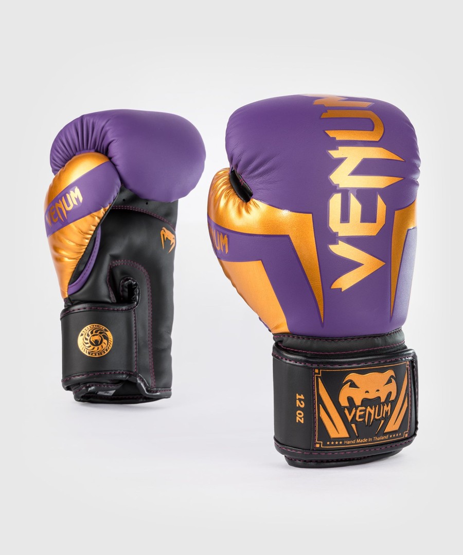 venum elite boxing gloves - dark purple - special edition